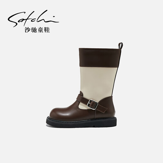 Shachi Kinderschuhe Mädchen Lederstiefel 24 Herbst neue High Tube Martin Boots Medium große Kinder Mädchen Lange Stiefel Kinderstiefel Schwarze Größe 31 innere Länge etwa 20 cm