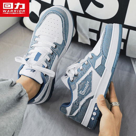 Warrior Casual Shoes Herren trendy Spleißbrettschuhe Schnürung vielseitig bequemer Männerschuhe 1449 Meter hellblau 43