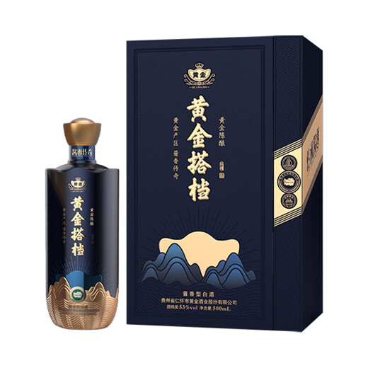 黄金酱酒黄金搭档陈酿酱香型白酒53度贵州纯粮酒大曲坤沙优级酒500ml 53度 500mL 2瓶 【黄金搭档-陈酿】