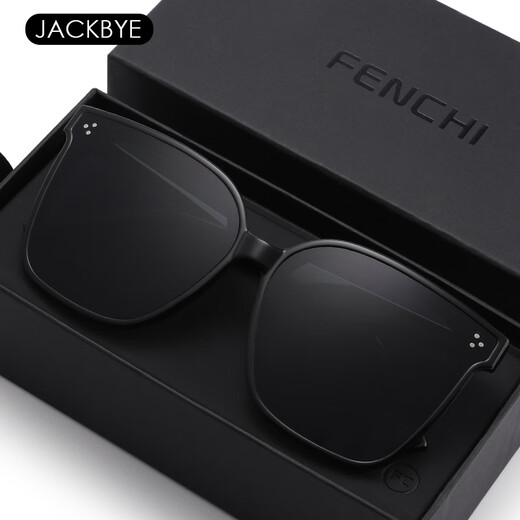 LESCA LUNETIERGM trendy Internet celebrity sunglasses high-end fashion driving UV protection HE same style black frame