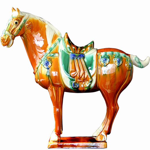 Jiuzhuhui Tang Sancai Ornements de chevaux Céramiques National Gift Malaysia Artisants Cadeaux Décorations de salon Chine