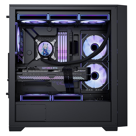 Thermaltake（Tt）钢影 风S 黑色 机箱水冷电脑主机（支持EATX/钢化玻璃侧透/支持360水冷/高兼容/4090显卡）