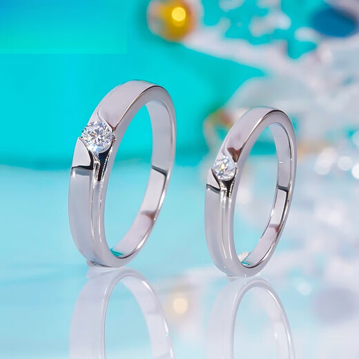 Nilan palladium ring PT950 platinum D color moissanite diamond ring new fashion couple misaligned ring women's ring No. 10