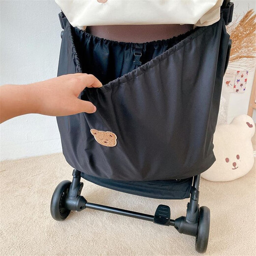 Clceyins Koreanische Version des Kinderwagenspeichers Bag für Outdoor -Flaschen Windel Aufbewahrung Baby Walking Artefakt Aufbewahrung Schwarz Eichhörnchen Hängende Beutel Größe 40*70 cm