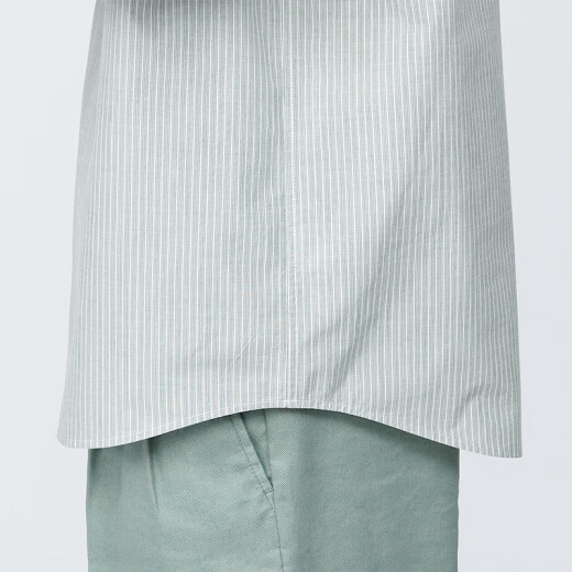 MUJI (MUJI) Feeling de hombres Henry Henry Camiseta de manga corta Camisa de base de hombres Historia de hombres AC1W6C4S Rayas verdes claras M (170/92a)