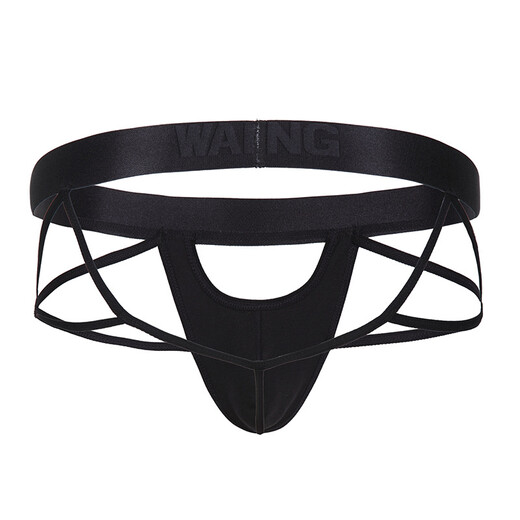 Pleasing the trend of fashionable personality T-string imitation leather U protruding arm T-pants men's underwear sexy and interesting pair 1042-SD-mesh style M suitable for 90-110Jin Jin is equal to 0.5 kg