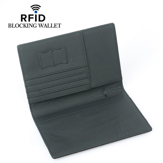 Weiltili新款RFID护照本创意 头层牛皮松紧带多卡位证件包 登机卡套护照证 TQ-312碳纤维纤配真皮【黑色无盒