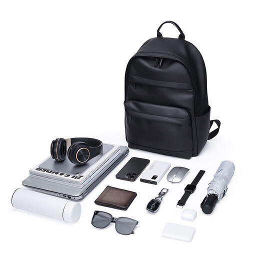Golf (GOLF) backpack for men's soft leather travel backpack 15.6-inch computer bag student schoolbag waterproof business trip backpack