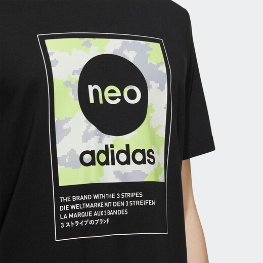 Adidas Neo Men's Vêtements Nouveaux vêtements de sport d'été tricus tricot rond Round Couper Comfort HC9712 Black S