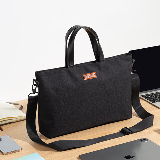 WOMT men's bag briefcase men's handbag laptop bag business casual shoulder crossbody document bag 14 inches