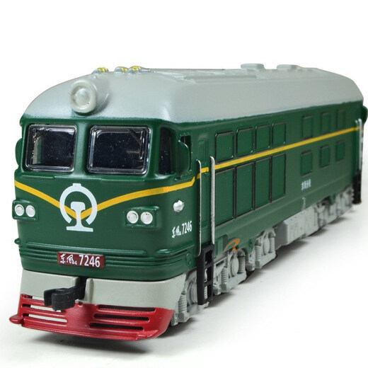 Dongfeng Lokomotive Simulationslegierung Legierung Modell Sound und leichte Return Classical Green Skin Train Innere Verbrennung Kinderjunge Spielzeugauto Model Doppelköpfiges kleines Dongfeng Blau