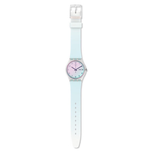 Swatch Swiss Watch Endless Sky Blue New Year's Gift Dual Calendar Middle School and High School Students Fashion Quartz Watch GE713