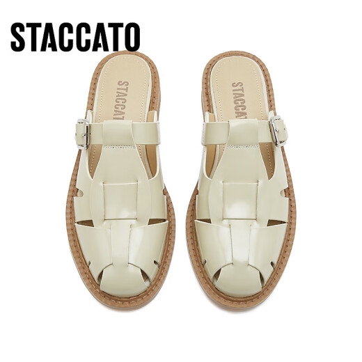 Sigatu Sommerbutterschuhe Retro gewebte Schwein Käfigschuhe Roman Sandalen Frauen Sandalen S1098AH3 Beige 34
