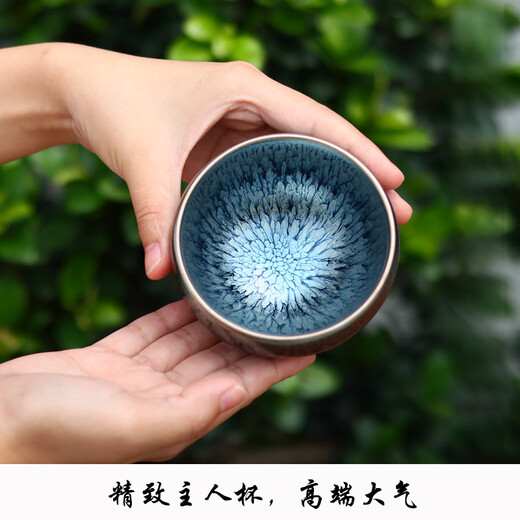 Songjiang Jianzhan tea cup ceramic master cup personal high-end tea cup master office tea cup companion gift pure handmade flower cup