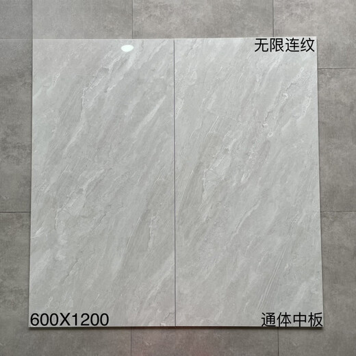 哩嗹啰嗹纹通体大理石灰色地砖客厅防滑地板砖大块瓷砖白色 12801 600mmx1200mm
