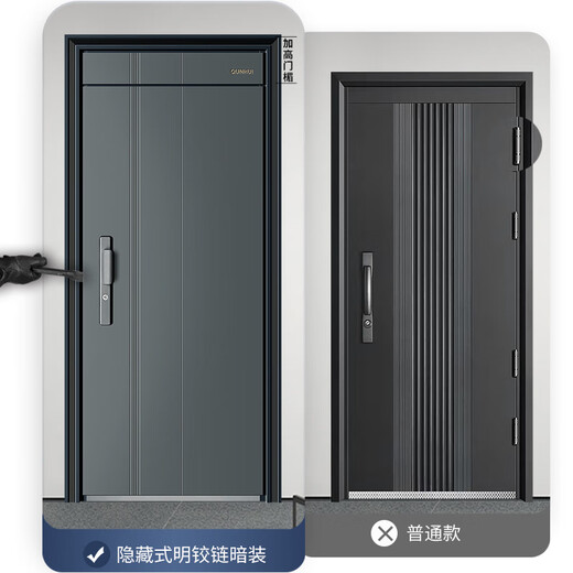 Qunhui QUNHUI boutique security door Class A anti-theft door home entry door anti-pry entry door heightened lintel entry door QH-F8826 single door + mechanical lock