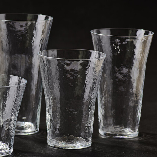 
Cocoa House imported from Japan Toyo Sasaki Hammer Pattern Handmade Glass Beer Juice Drink Cup Japanese Transparent Tea Cup 15902 Wide Mouth Wine Glass 340ml 1