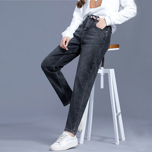 Zhang Fanyu 200jin [Jin ist 0,5 kg] Hosen für Arbeit und Arbeit für Frauen im Herbst und Winter Mode Harem Jeans für Frauen 2022 New Lou Lose und Delicate 9905 Blue Single Hosen 26 _ Code schlägt 80-90jin vor [Jin gleich 0,5 kg]