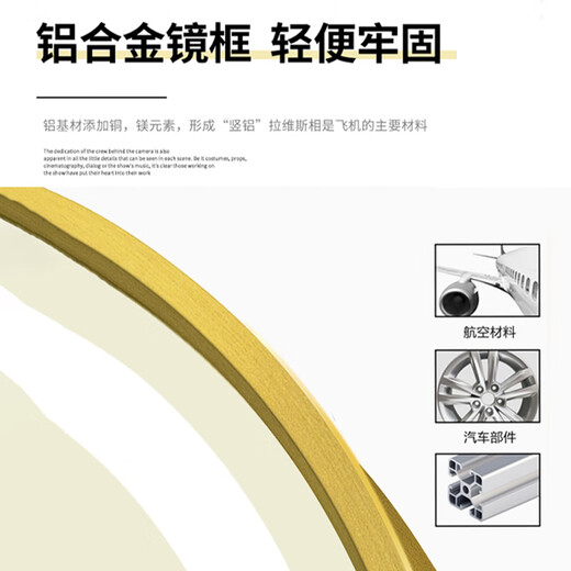 LA PRAIRIE德国 轻奢试衣镜led带灯全身镜贴墙智能镜子壁挂穿衣镜挂墙家用 金色单触无极调光(调亮度)-白光 60*165cm