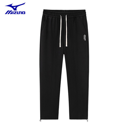 Mizuno (MIZUNO) outdoor casual sweatpants men's autumn and winter drawstring leg loose velvet straight pants black MJN1597 (drawstring) velvet XL 140-155Jin Jin equals 0.5 kg