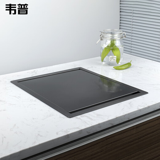 XMSJ Custom 304 Edelstahlstab unsichtbarer kleiner Spüle Einschlitz Mittlere Insel mit Dämpfungsabdeckung Hidden Mini Wash Becken 4839 Flip -Abdeckung Tasse Waschmaschine Dämpfungsmodell + Hebelkühlung