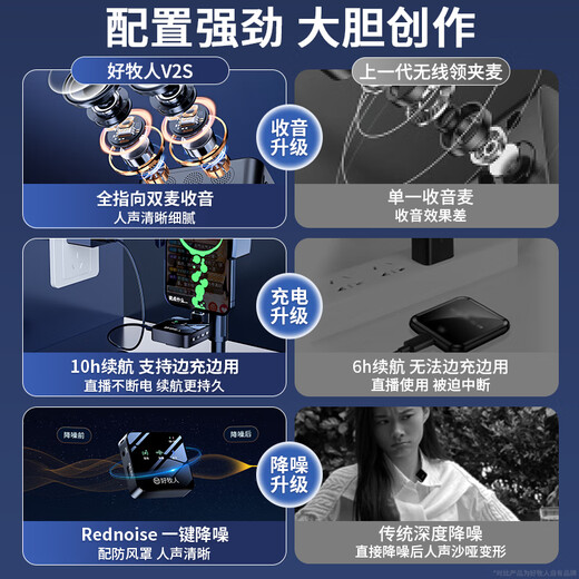 Good Shepherd Wireless Lavalier Microphone Douyin Anchor Live Recording Equipment Outdoor Professional Noise Reduction Short Video Little Bee Radio Microphone Karaoke Microphone Mobile Phone Computer Camera Special