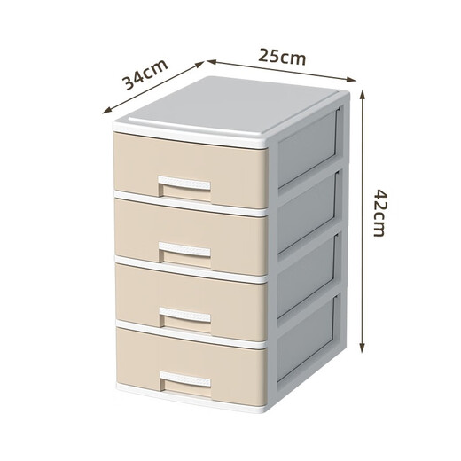 Desktop storage box drawer-type student desk office file a4 storage rack sundries bedroom cosmetics storage cabinet large 4-layer/khaki