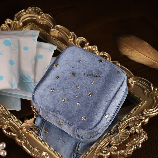 ToMill sanitary napkin storage bag, portable pad bag, sanitary napkin bag, portable menstrual bag, lipstick bag, cosmetic bag, velvet square bag - pink