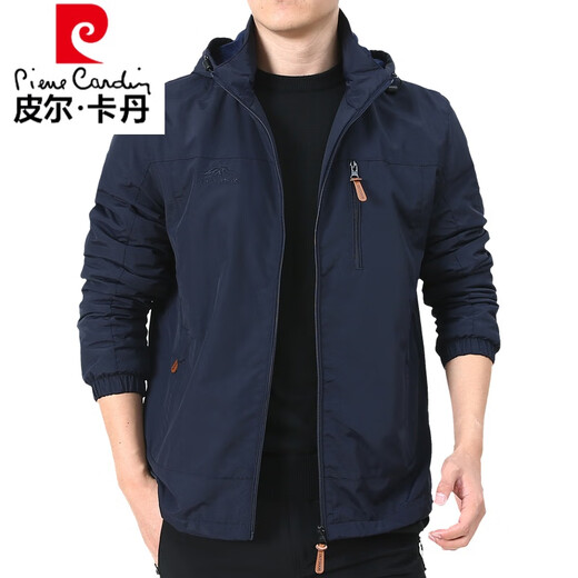 Pierre Cardin Gebühr. Mantel Herren Frühling und Herbst Herren Outdoor American American Windbreaker Herbst Sports Jacke Dunkelblau 9898 Style Plus Velvet XL