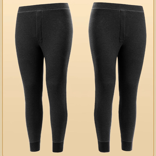 Xue Qianman wool warm pants men's slim stretch plus fleece wool knee pants inner threading pants spring and autumn bottoming warm pants