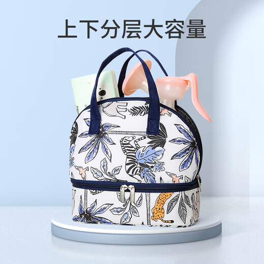 京东快递妈咪背奶包母乳保鲜保温储奶包手提便携式吸奶器收纳保温 粉灰色 均码