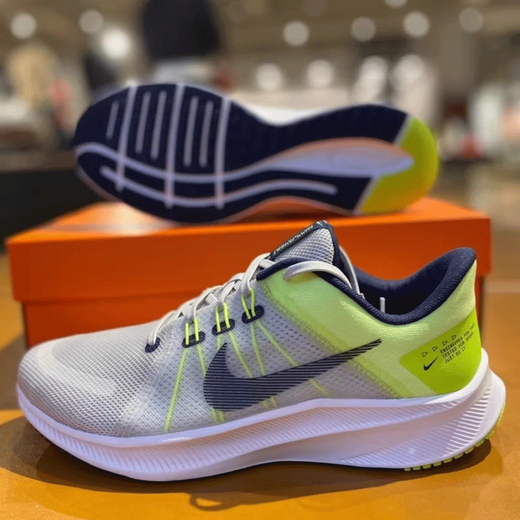 耐克（Nike）男鞋2025夏季新款运动鞋QUEST 5飞线运动鞋子透气休闲缓震跑步鞋 DA1105-003灰色荧光黄 42.5