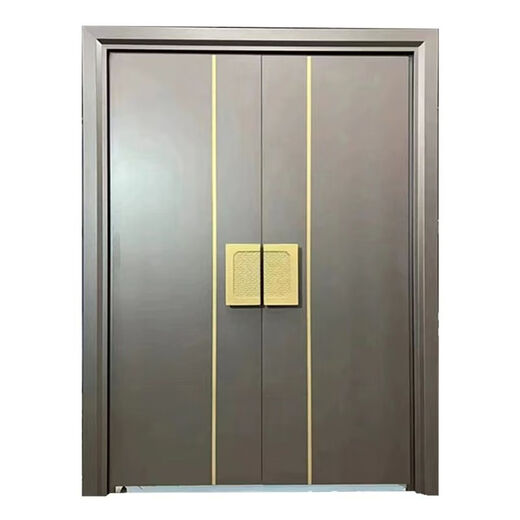 维诺亚铜门别墅大门双开门农村自建房镀铜对开子母入户门铸铝门定制 钢铜0.8镀锌龙骨PVC防火平方价