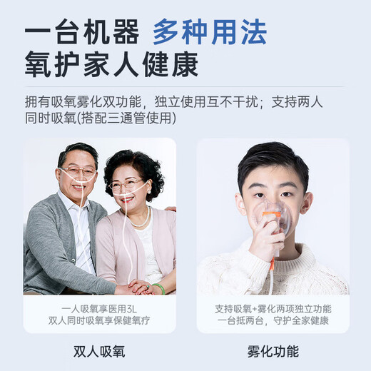 欧格斯3L升医用制氧机家用老人吸氧机十大排名雾化一体机呼吸氧气机 3L医用带雾化【店铺热卖】