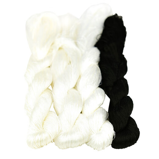 Other embroidery craftsmen No. 88 velvet flower special mulberry silk thread, no splitting, no twisting velvet thread, handmade diy Hunan embroidery thread, black and white, no splitting thread, special white small branch