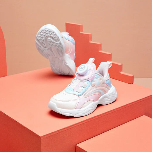 361 Children's Shoes 2025 Winter Little Girls' Twist Button Running Shoes Blue 33