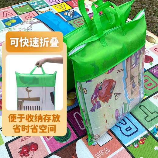 宝宝加厚爬行垫爬爬垫可折叠婴儿童泡沫地垫隔凉防水家用垫子随机 90*180*1cm双面图案