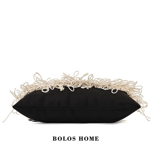 Boluo Artista Silent Wind Light Luxury Wasabi Simple Suture Craft Model Room Bed de hotel Back contra la almohada de cintura BR3523 [30_60cm] Core de terciopelo emplumado