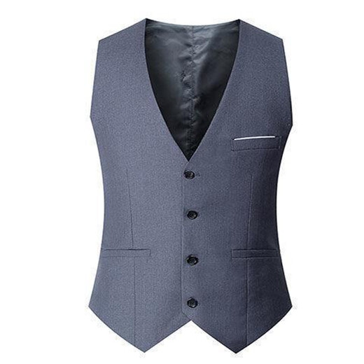 Zuosike Men's Suit Vest Korean Style Slim Vest Autumn Thin Trendy Casual Style Small Vest Men Black Four Buttons XL (110-125Jin [Jin equals 0.5 kg])