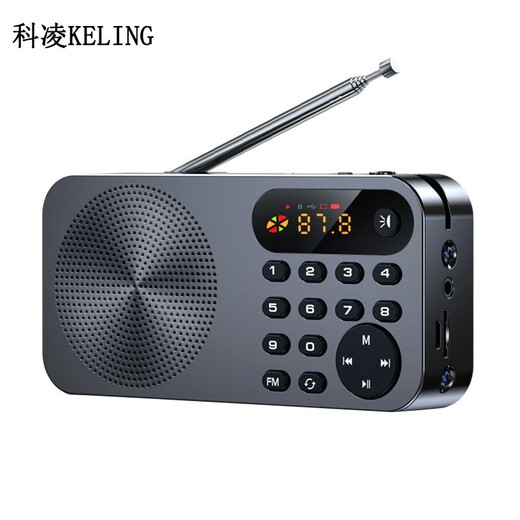 Keling F5 radio pour personnes âgées semi-conducteur diffusion FM mini portable machine à raconter des histoires charge carte enfichable petit lecteur baladeur audio niveau 4 et 6 radio anglaise gris espace profond