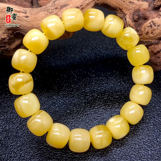 Royal Honey Natural Beeswax Bracelet Original Mineral Flower Wax Single Circle Old-Type Abacus Abacus Bead Bracelet Without Optimization Send National Inspection Certificate M120501 21.2g (With National Inspection Certificate)