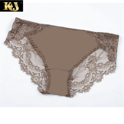 KJ French front button push-up no steel ring cross back bra sexy lace underwear women's anti-sagging bra set brown set 34/75B