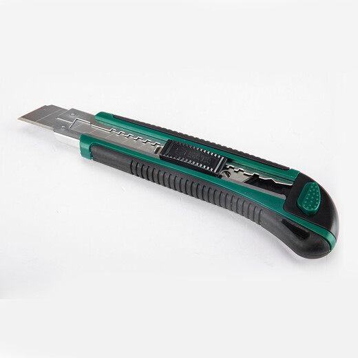 SATA Tools 18MM Rubber and Plastic Handle Utility Knife Wallpaper Knife Safety Box Opening Knife Paper Knife 93428 Rubber and Plastic Handle Push Button Utility Knife