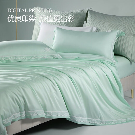 Mercury Home Textiles pure cotton bed set of four, pure cotton antibacterial sheets, duvet covers, pillowcases, bedding, double quilt cover, quilt sheet, for Alice 100S TencelTM/fitted sheet style, 1.5m bed (suitable for 200*230 quilt core) Mercury Home Textiles pure cotton bed set of four, pure cotton antibacterial sheets, duvet covers, pillowcases, bedding, double quilt cover, quilt sheet, for Alice 100S TencelTM/fitted sheet style, 1.5m bed (suitable for 200*230 quilt core)