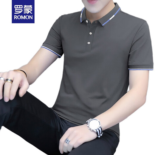 Romon 2025 Neues kurzärztes Geschäft für Casual Herren Slim Fit Trend Polo. Hemd Revers großer T-Shirt Top Sky5012 Grasgrün XL [124135jin [Jin ist gleich 0,5 kg]]]