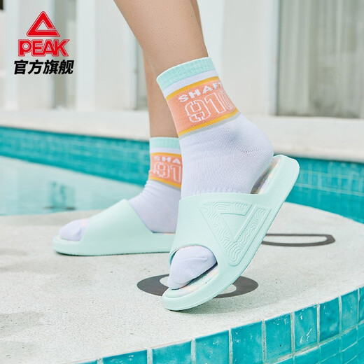 
PeaK slippers summer extreme sports outdoor non-slip couples soft comfortable breathable lightweight and fashionable casual beach shoes gouache green (women's style) 12138 38