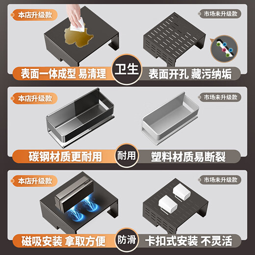 MNICN magnetic kitchen gas water heater shield pipe decorative hole plate under the natural gas boiler stove storage rack 40cm wide storage rack six-piece set