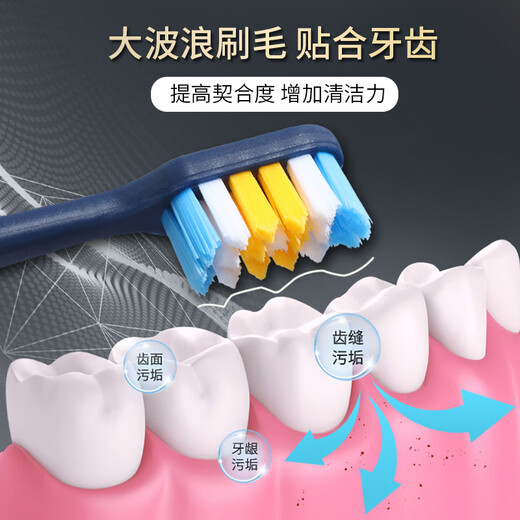 RRQ Extra Hard High-end Adult Toothbrush Men's Special Toothbrush Powerfully Removes Tooth Stains Tobacco Stains Tea Stains Whitens Teeth - 4 Pack