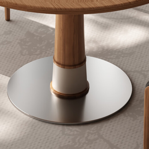 Gaodemeju staatlicher Zuschuss/Bambus-Libelle Massivholz-Esstisch Retro runder Esstisch Massivholz runder Esstisch kleiner runder Tisch 90 runder Tisch + CY-844*4