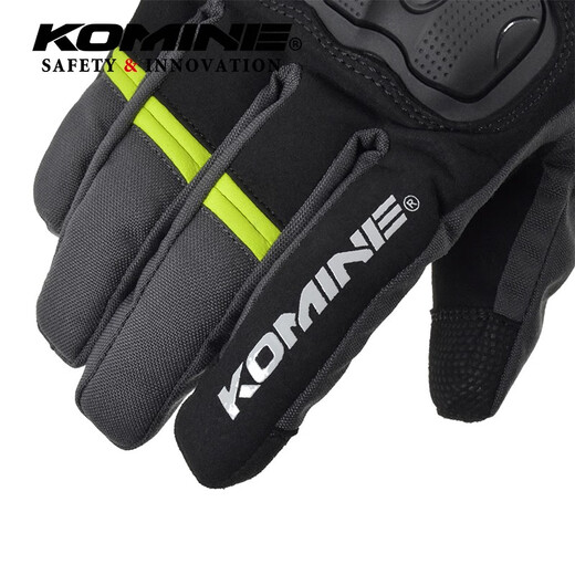 Komine Sicherheit/Innovation Motorrad mit samtiges Wasserdurchdringungshandschuhen mit langem Handgelenk für Männer und Frauen GK-846 Rock Limette L.